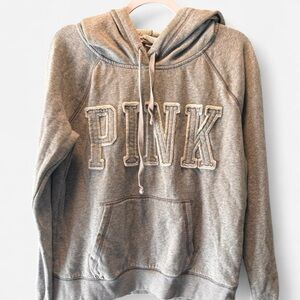PINK Victoria’s Secret Gray Hoodie • Women’s Large • Fleece Pullover